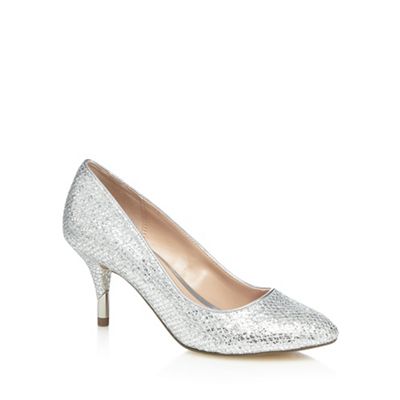 Call It Spring Silver 'Trescorre' mid heel court shoes